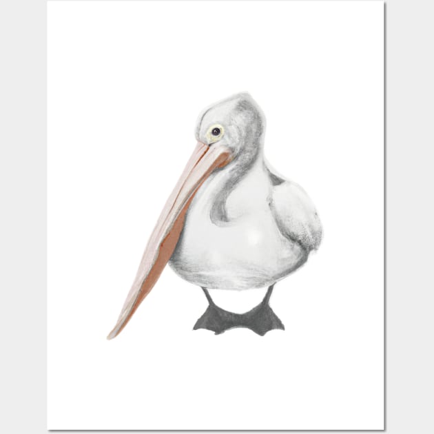 Cute Pelican Drawing Wall Art by Play Zoo